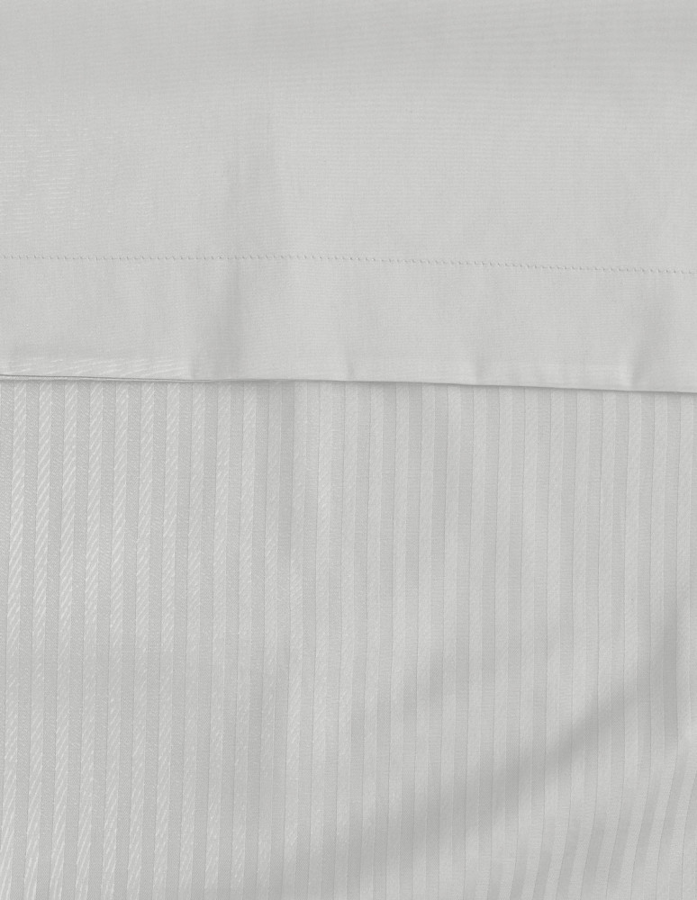 Parure housse de couette rayée satin...