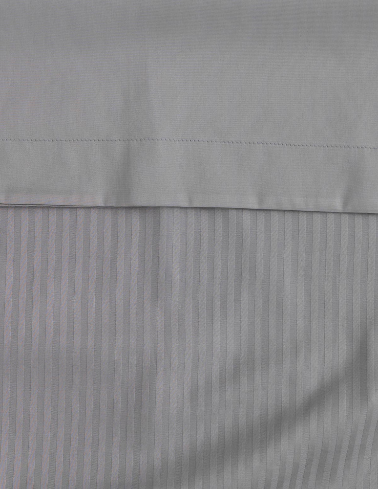 Parure housse de couette rayée satin...