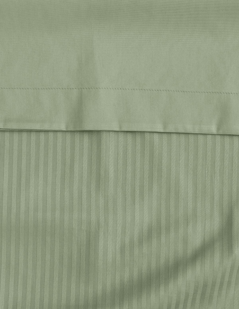 Parure housse de couette rayée satin...