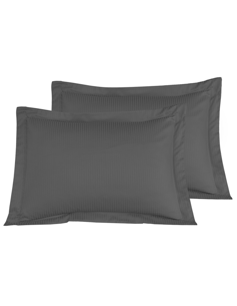 Parure housse de couette rayée satin...