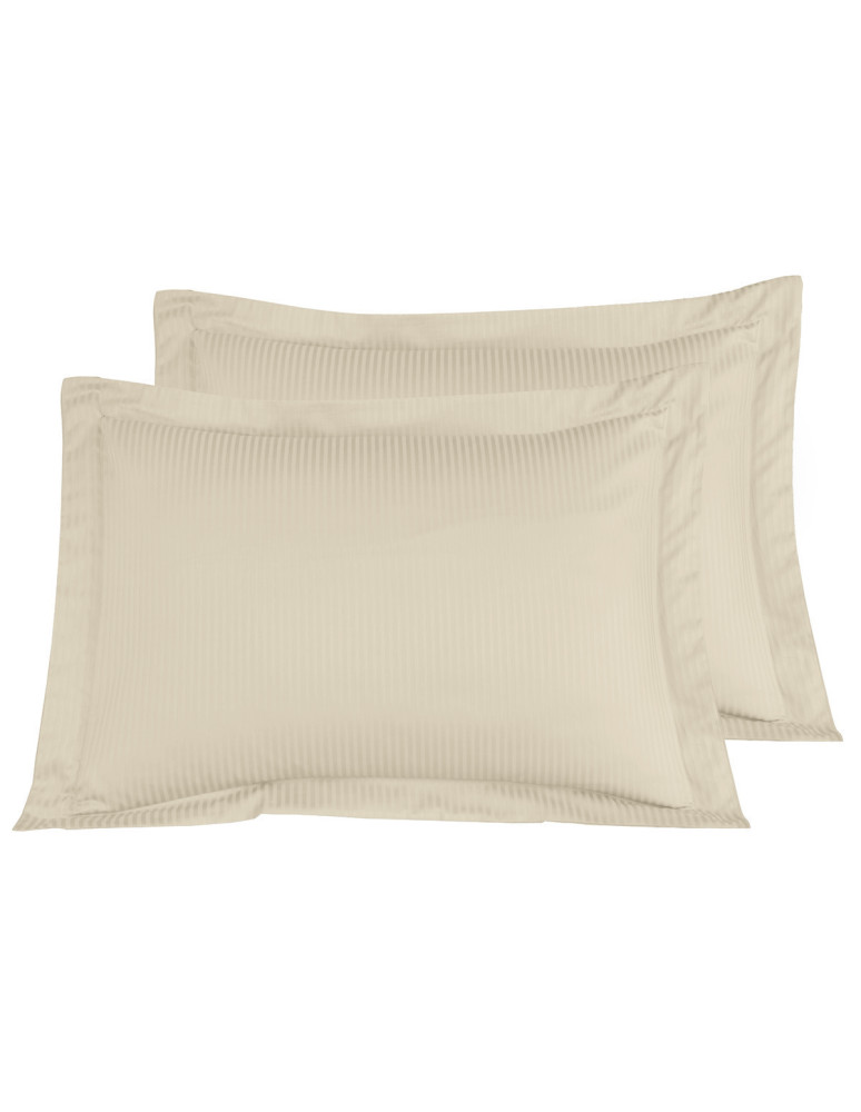 Parure housse de couette rayée satin...