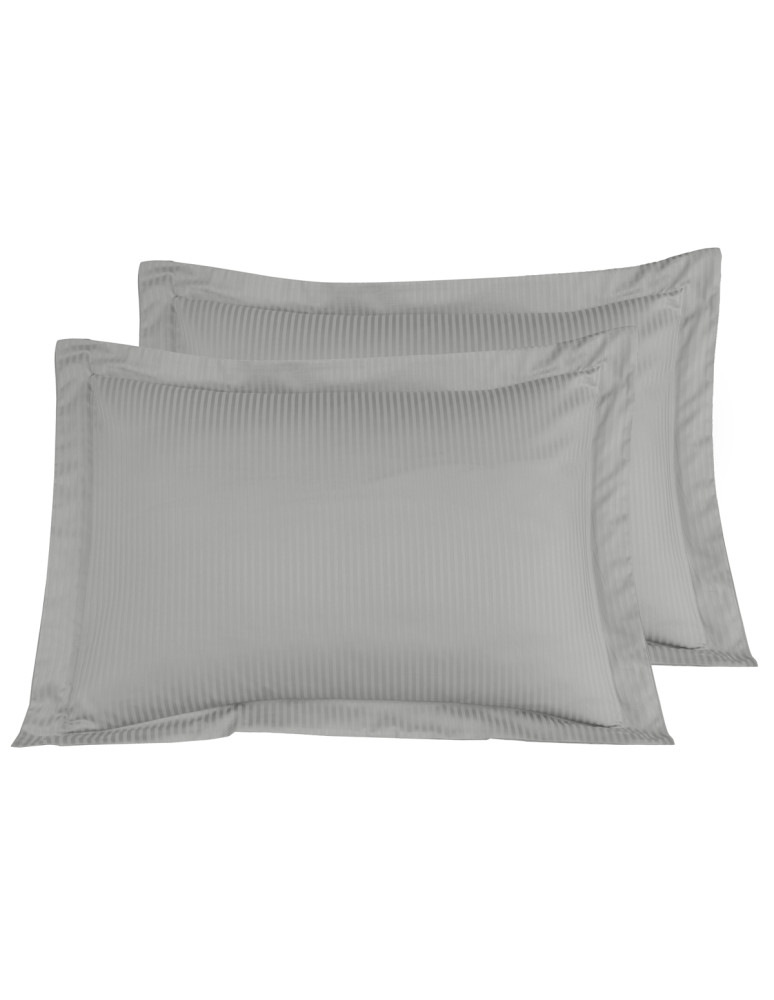 Parure housse de couette rayée satin...