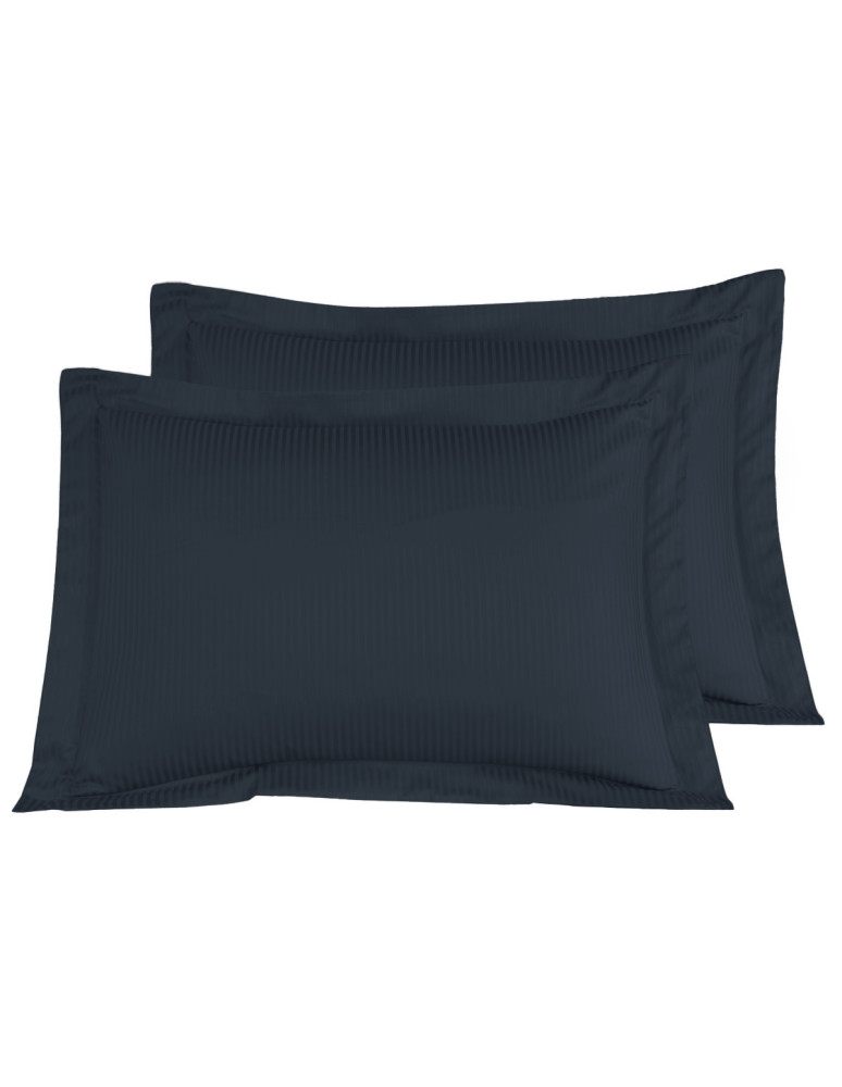 Parure housse de couette rayée satin...