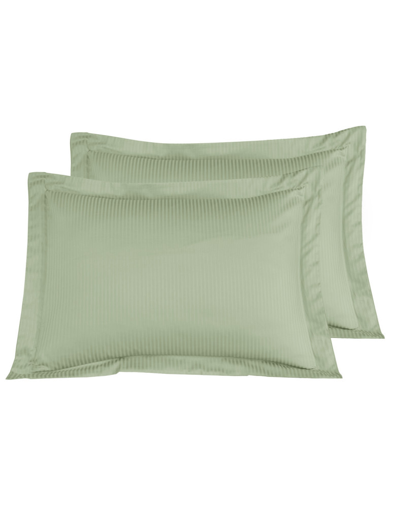 Parure housse de couette rayée satin...