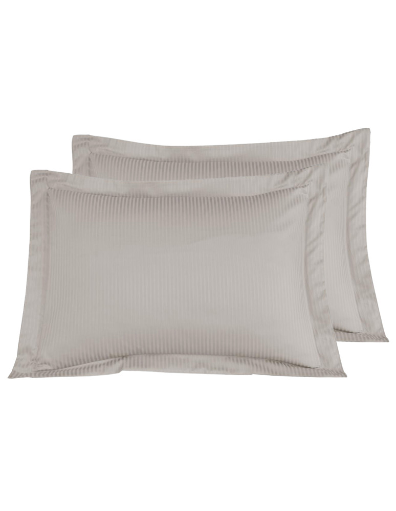 Parure housse de couette rayée satin...