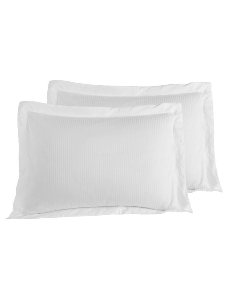 Parure housse de couette rayée satin...