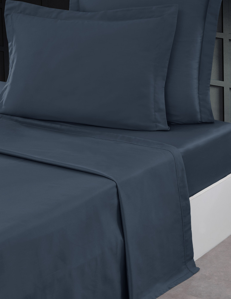 Drap plat en satin de coton 120 fils...