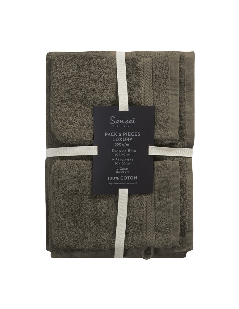 Ensemble de bain 5 pièces (1 drap de...