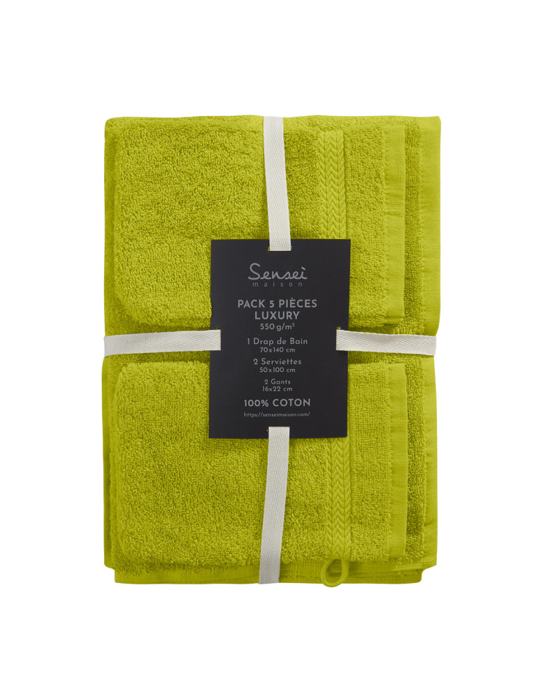 Ensemble de bain 5 pièces (1 drap de...