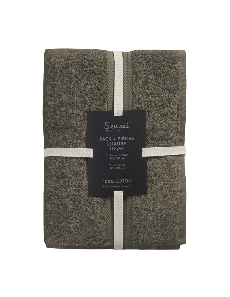 Ensemble de bain 4 pièces (2 draps de...