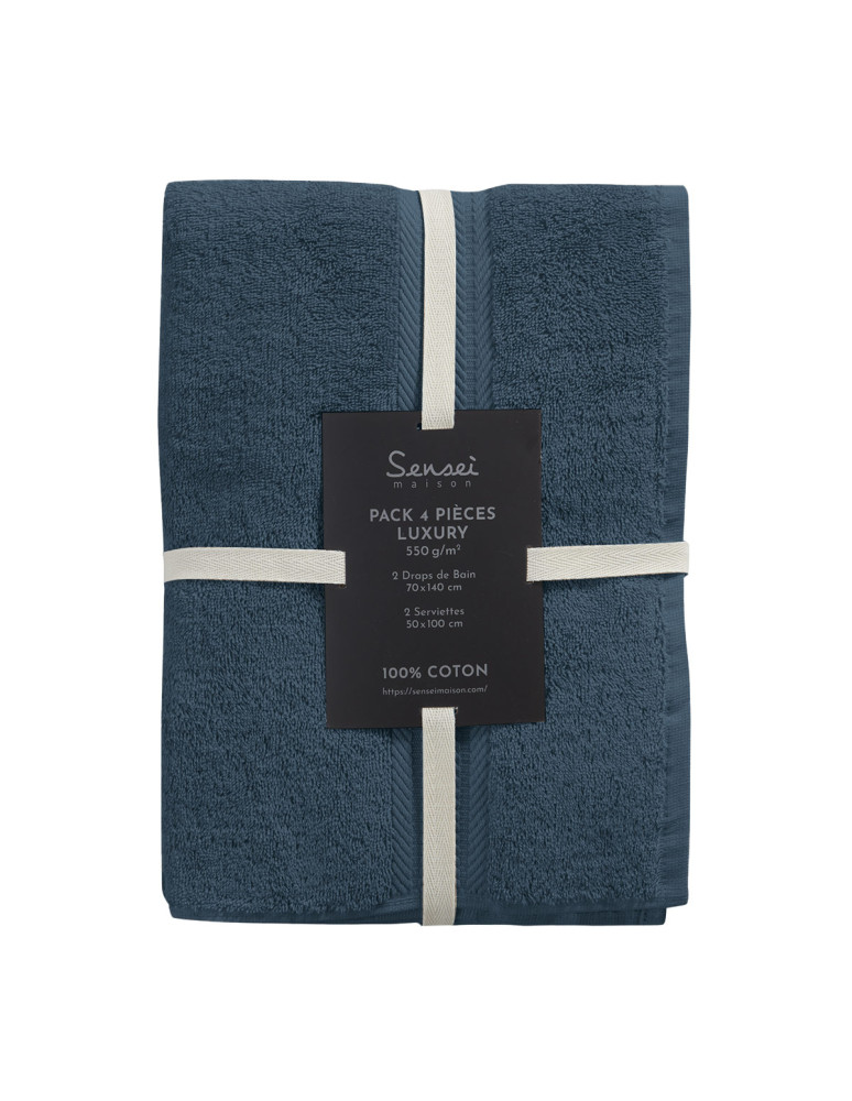 Ensemble de bain 4 pièces (2 draps de...