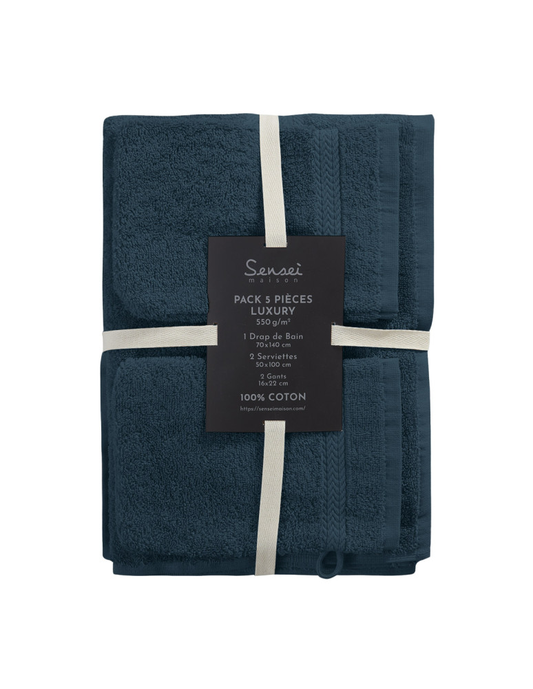 Ensemble de bain 5 pièces (1 drap de...