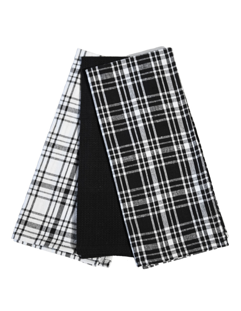 Lot de 12 torchons assortis coton DUNDEE