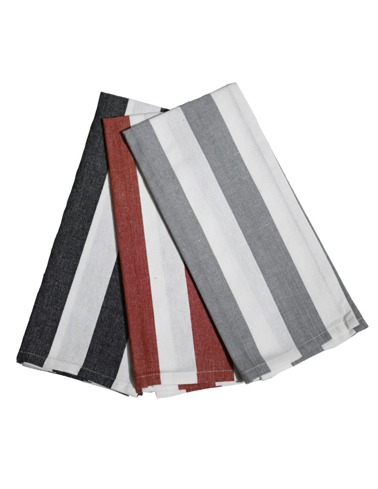 Lot de 12 torchons assortis coton...