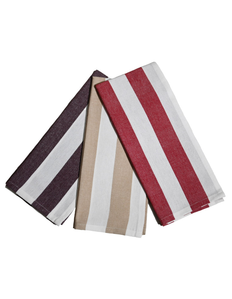 Lot de 12 torchons assortis coton...