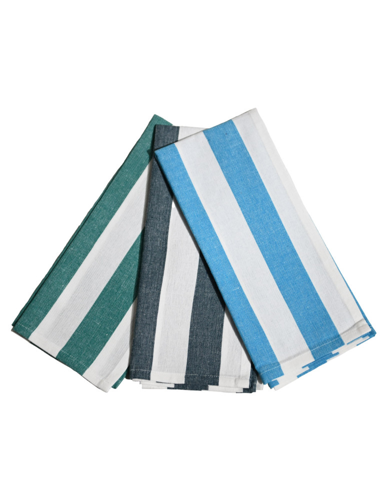 Lot de 12 torchons assortis coton...