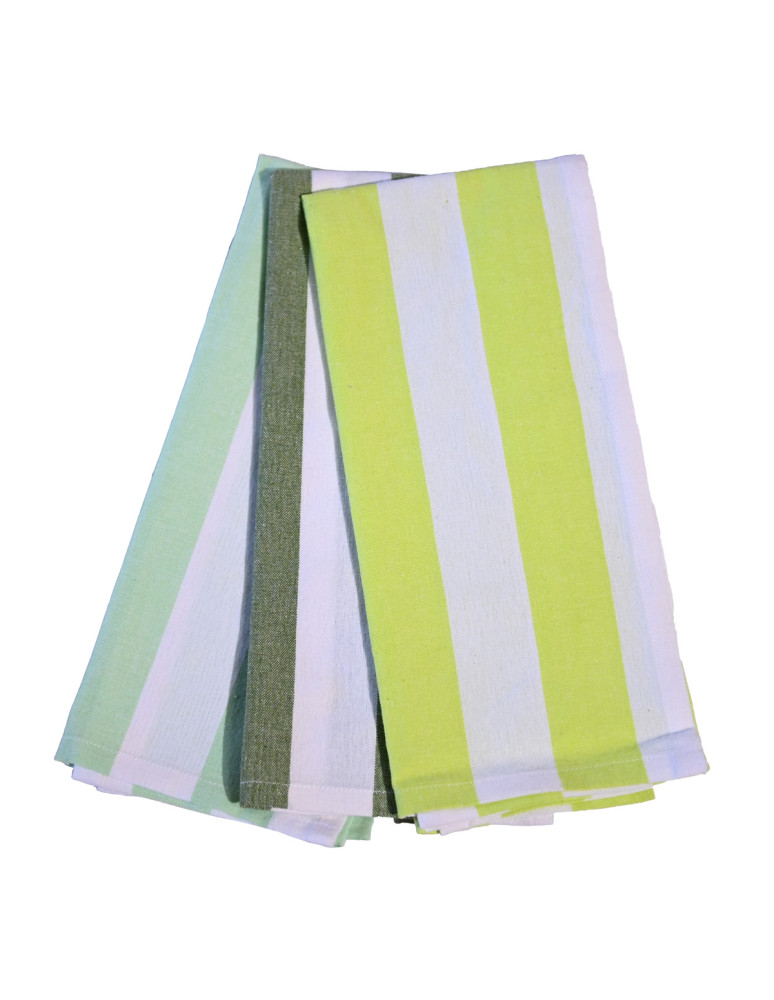 Lot de 12 torchons assortis coton...