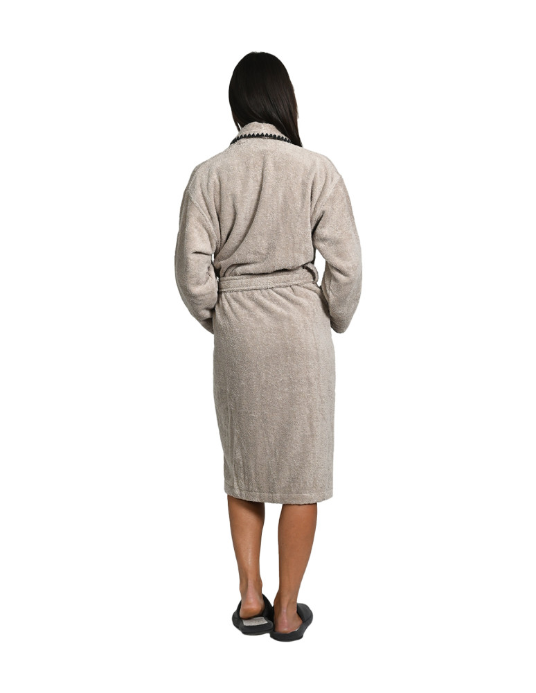 Peignoir mixte col châle point...