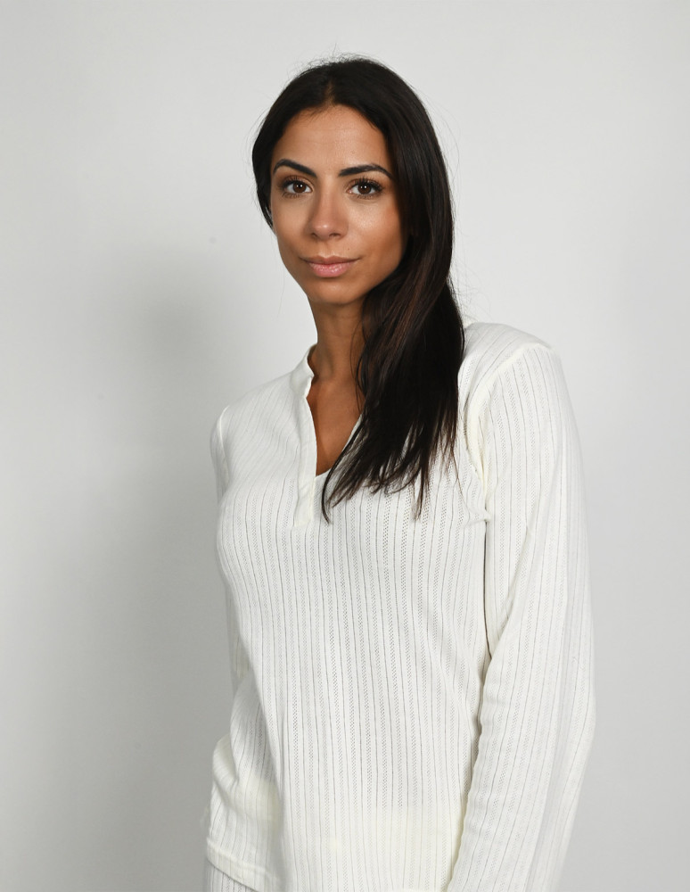 Pyjama femme à manches longues en...