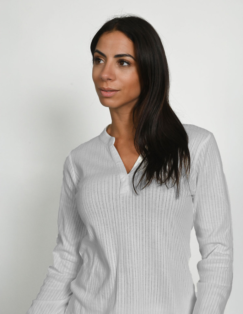 Pyjama femme à manches longues en...