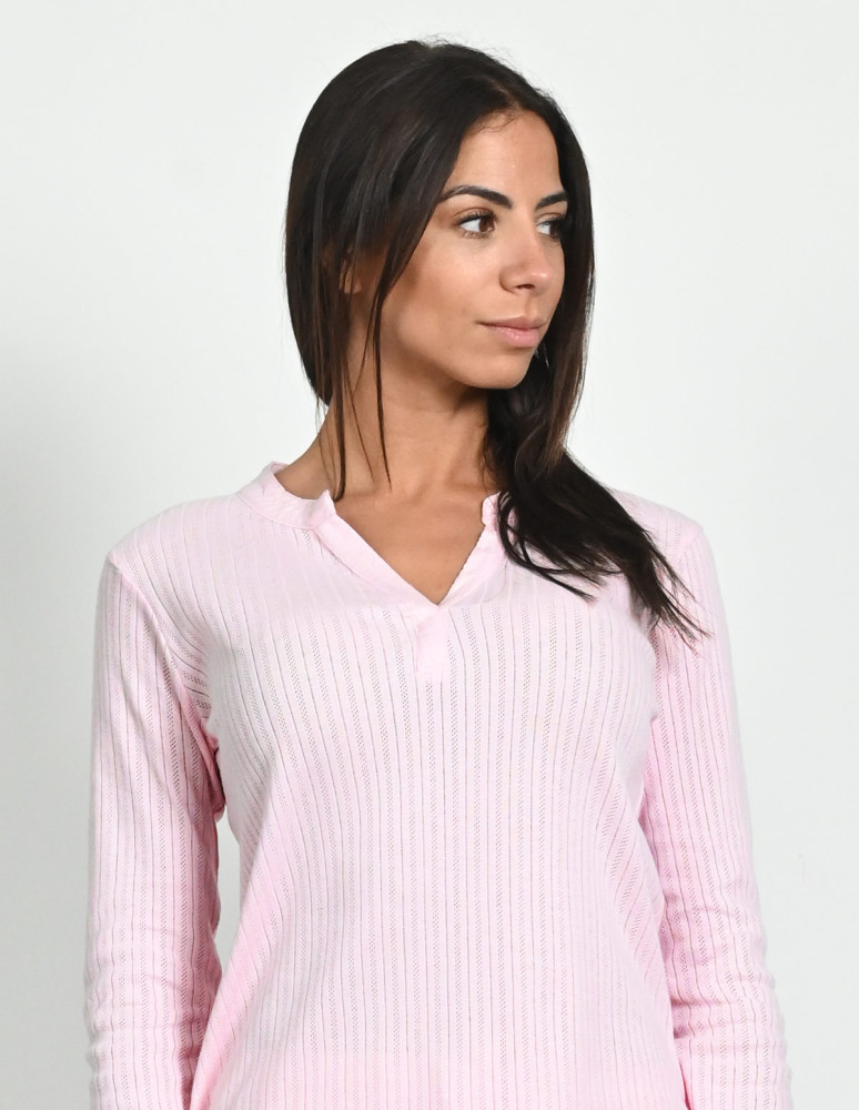 Pyjama femme à manches longues en...