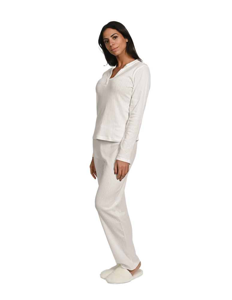 Pyjama femme à manches longues en...
