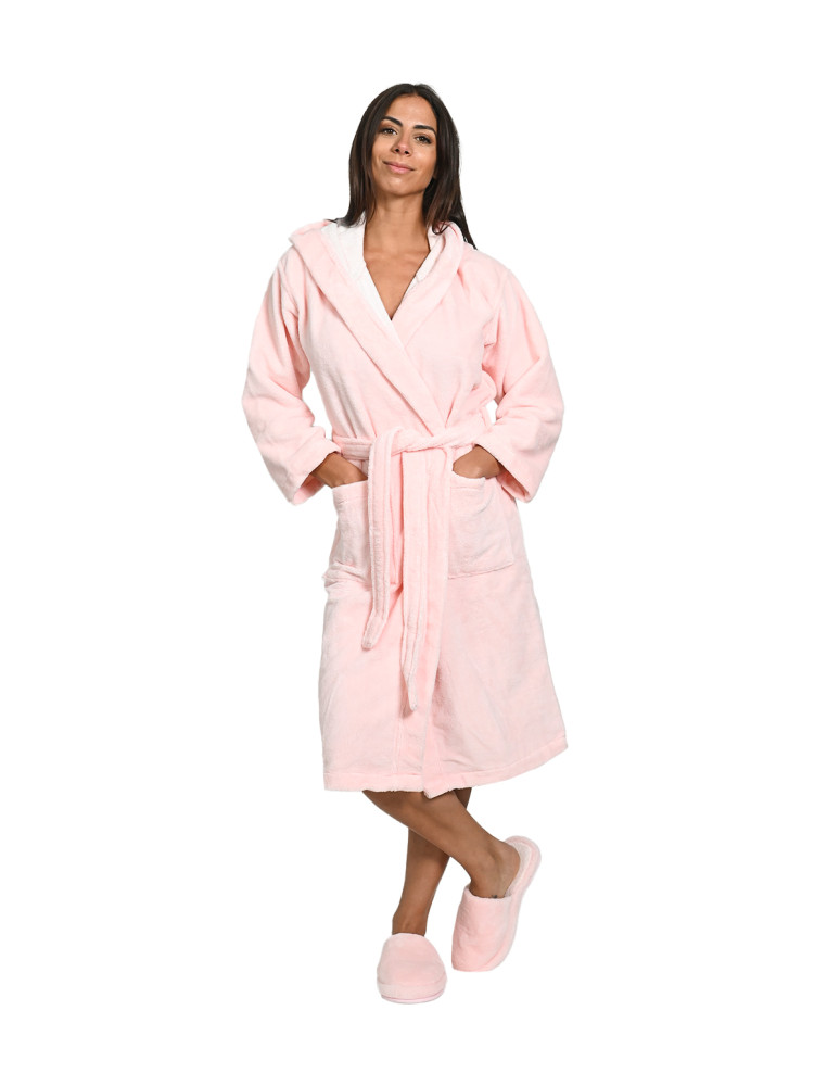 Peignoir mixte à capuche bicolore...