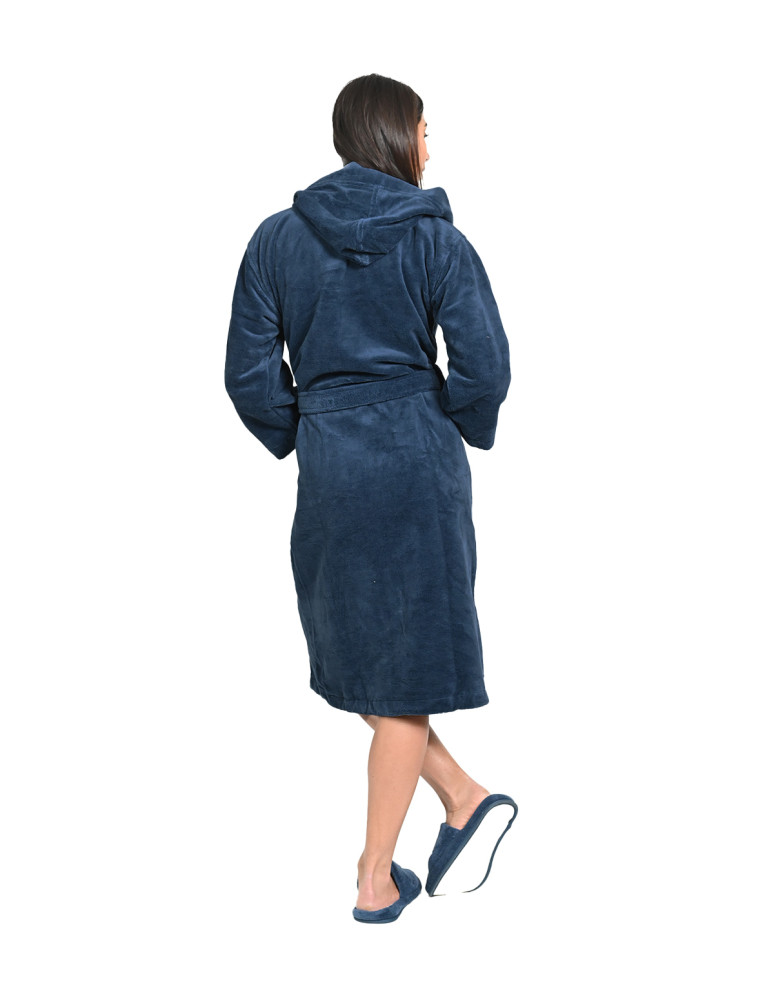 Peignoir mixte à capuche bicolore...