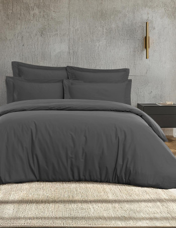 Housse de couette en satin de coton 120 fils VERSALUXE UNI