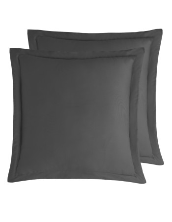 Lot de 2 taies d'oreiller en satin de coton 120 fils VERSALUXE UNI