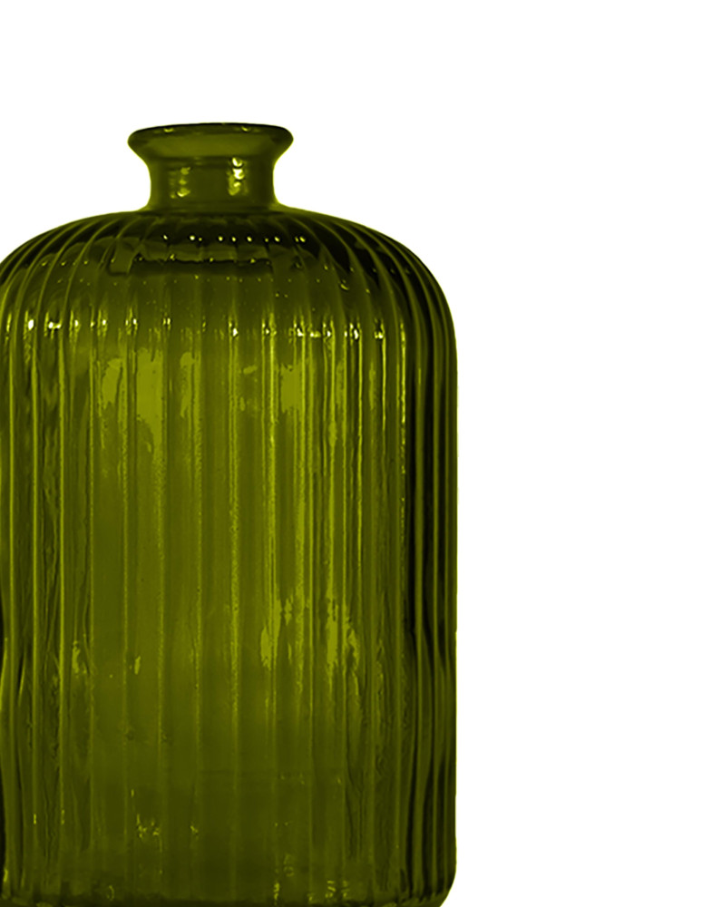 Vase en verre recyclé strié h 23 cm...