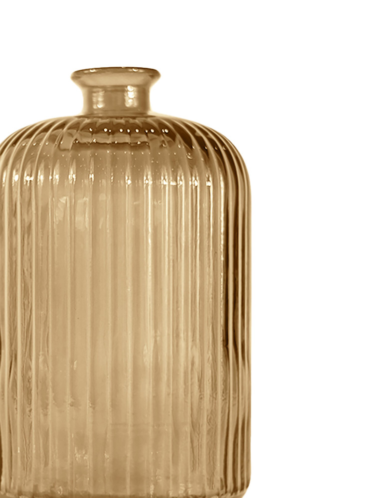 Vase en verre recyclé strié h 23 cm...