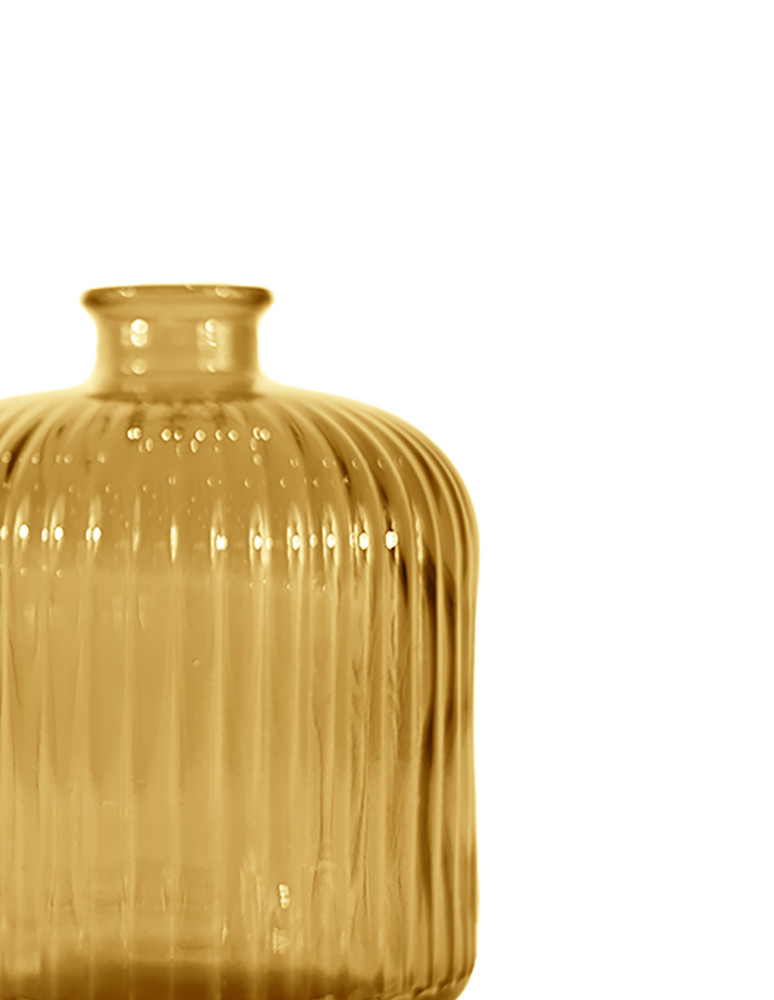 Vase en verre recyclé strié h 18 cm...