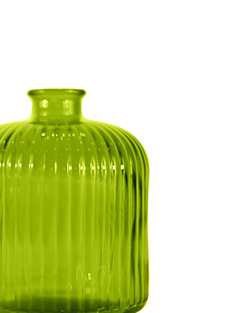 Vase en verre recyclé strié h 18 cm...