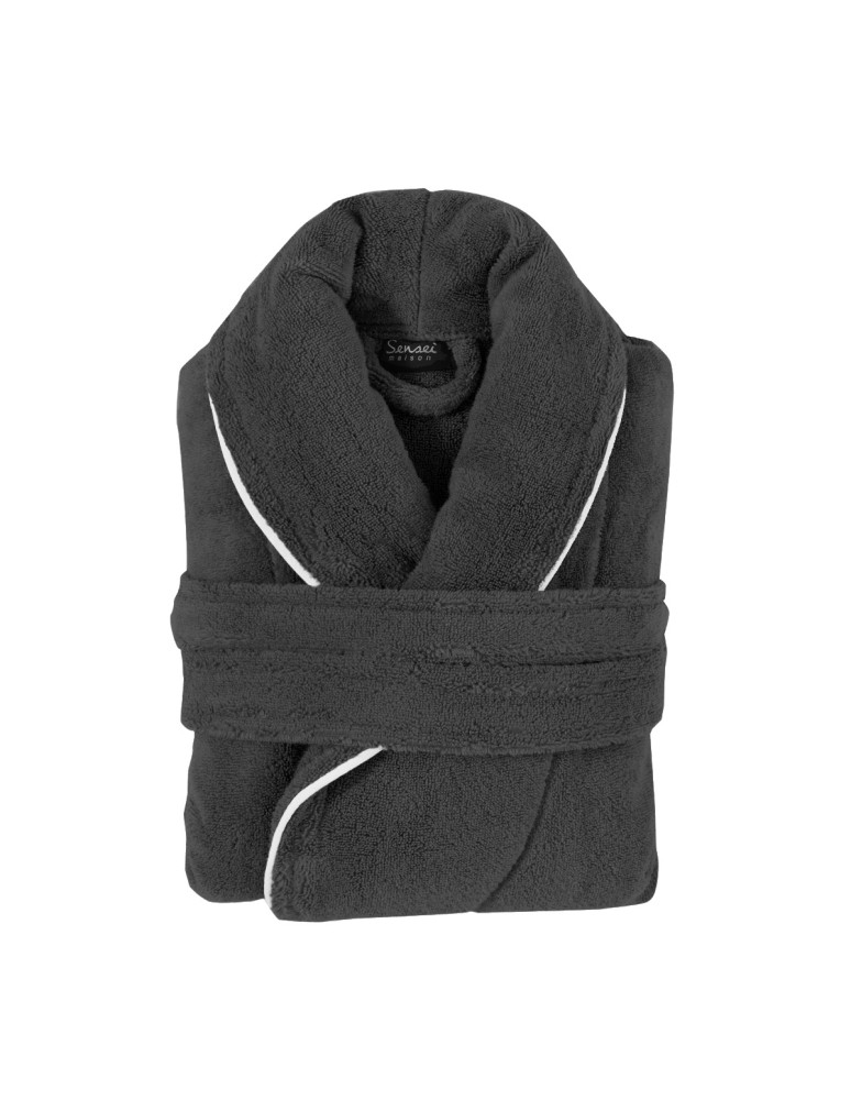 Peignoir mixte col chale avec bourdon...