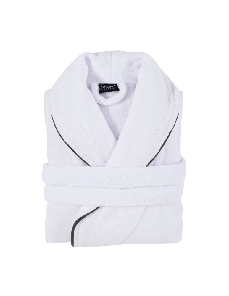 Peignoir mixte col chale avec bourdon...