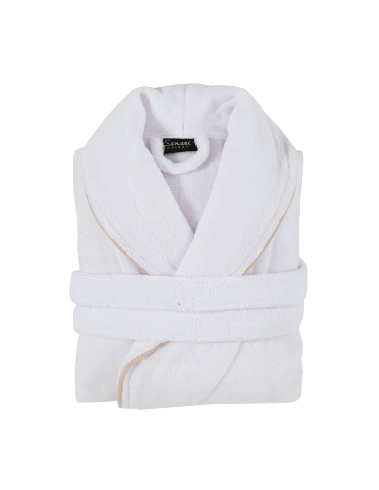 Peignoir mixte col chale avec bourdon...