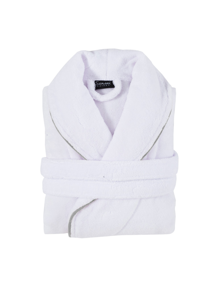 Peignoir mixte col chale avec bourdon...