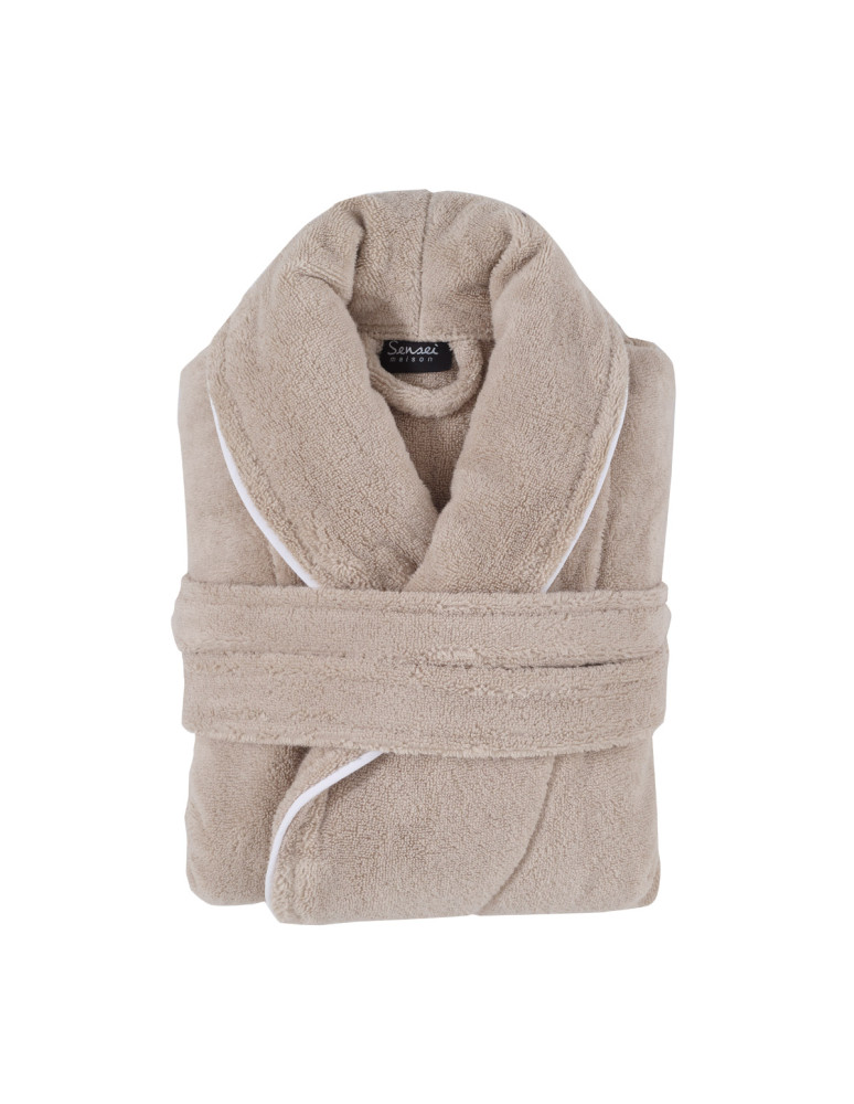 Peignoir mixte col chale avec bourdon...