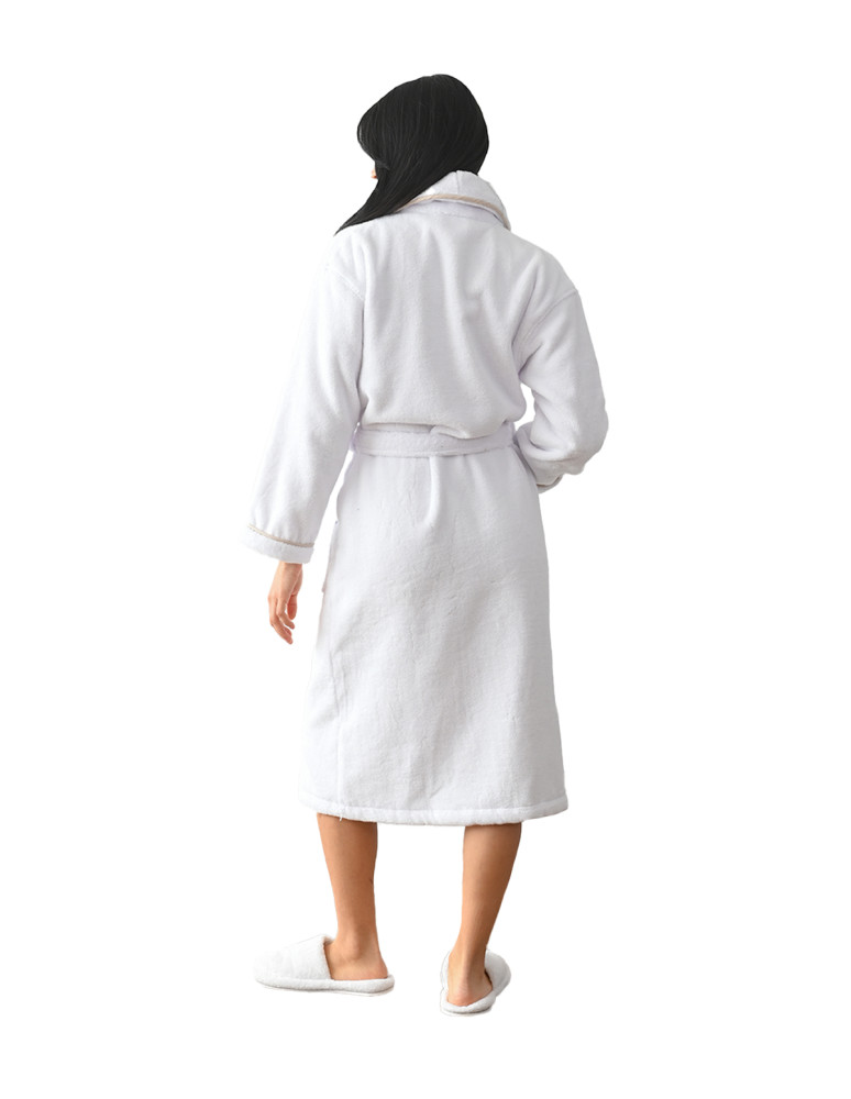 Peignoir mixte col chale avec bourdon...