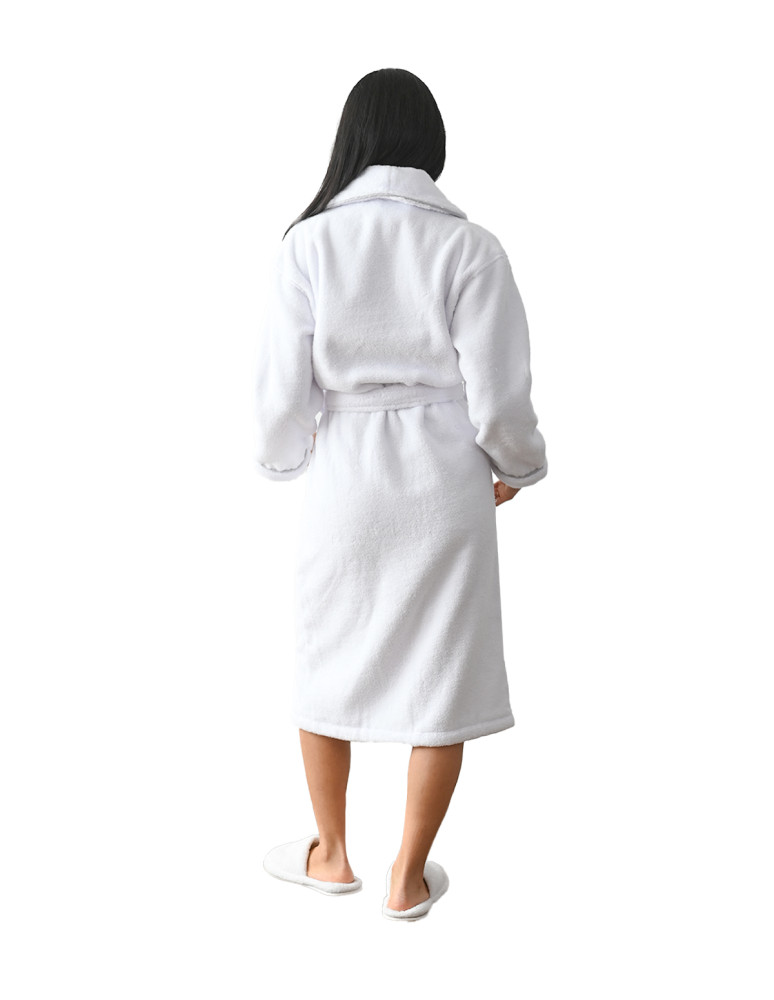 Peignoir mixte col chale avec bourdon...