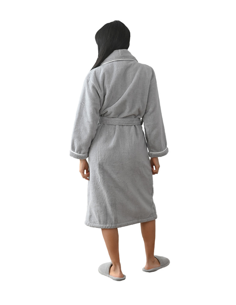 Peignoir mixte col chale avec bourdon...