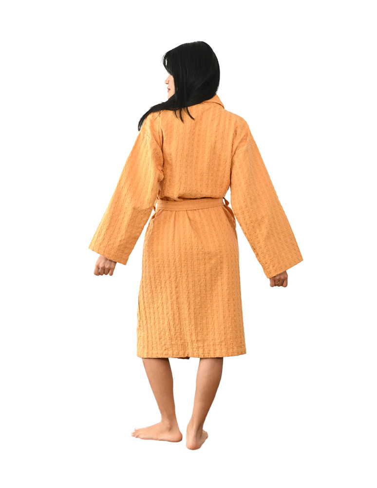 Peignoir mixte en coton WAFFLE KNOTE