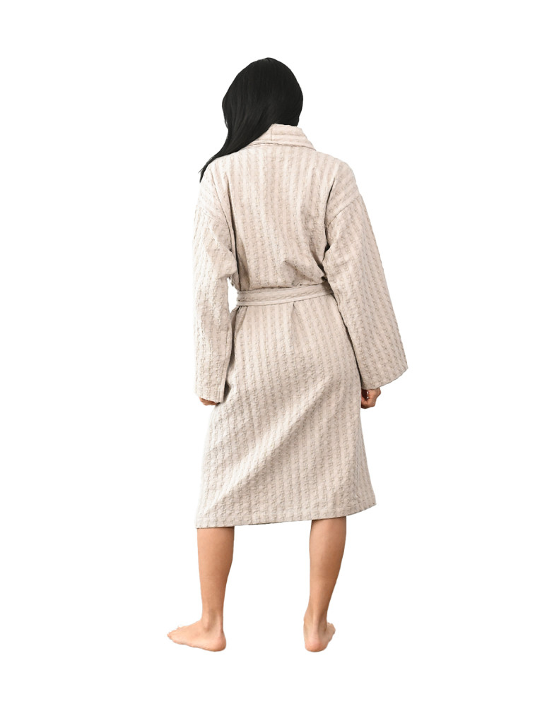 Peignoir mixte en coton WAFFLE KNOTE