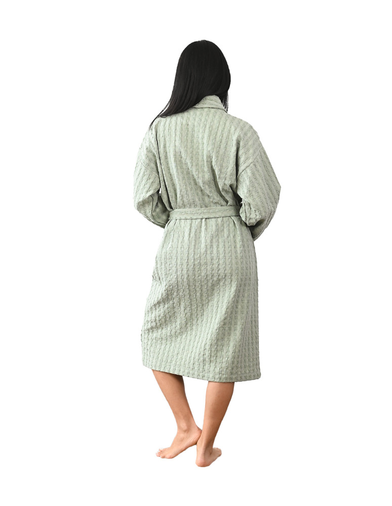 Peignoir mixte en coton WAFFLE KNOTE