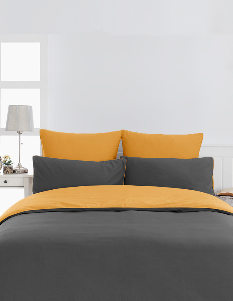 Parure housse de couette bicolore + 2...