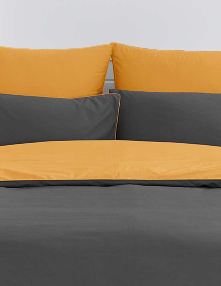 Parure housse de couette bicolore + 2...