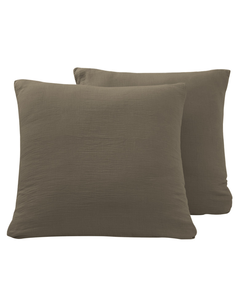 Lot de 2 taies d'oreiller en gaze de...