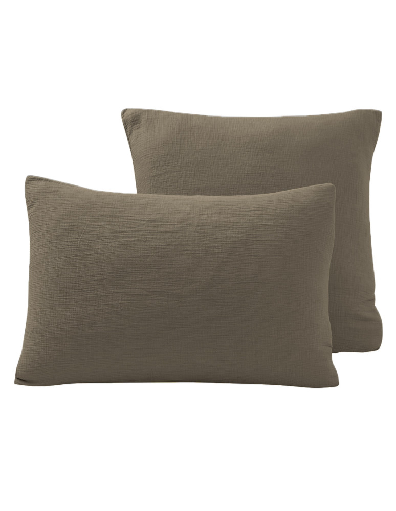 Lot de 2 taies d'oreiller en gaze de...