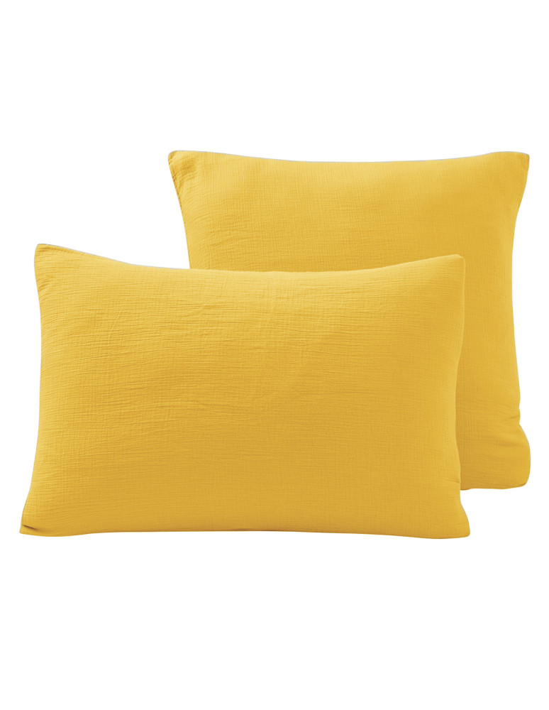 Lot de 2 taies d'oreiller en gaze de...